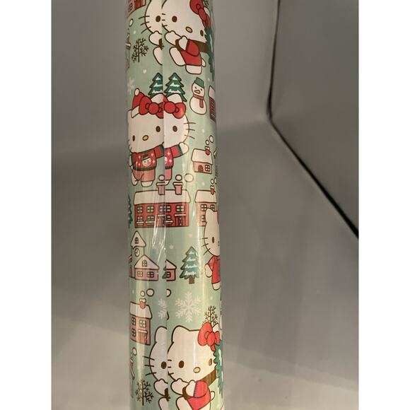 NEW HELLO KITTY Christmas Holiday GIFT Wrapping Paper 110 Sq Ft HTF! - Picture 4 of 5